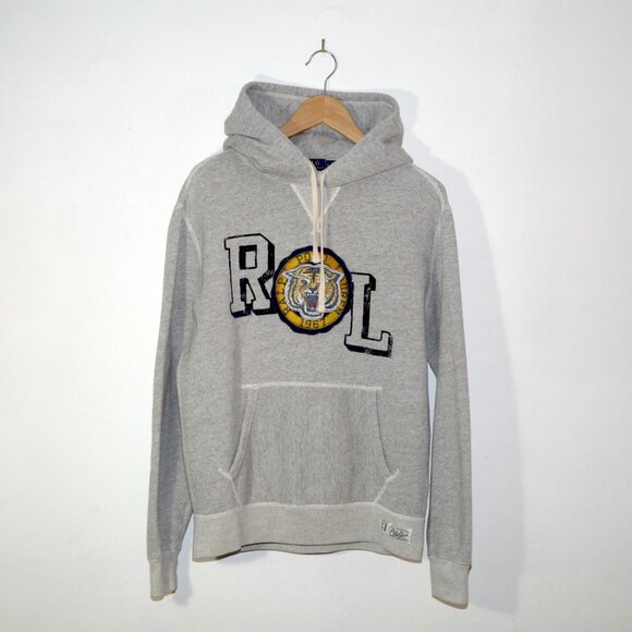 Ralph Lauren Polo Tiger Hoodie 2021 Grey Pullover Hoodie Medium - Picture 1 of 11